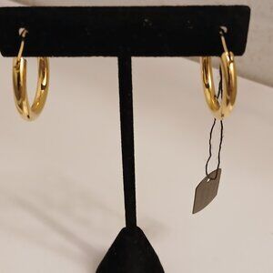 Silver Style Comfort Closure 1" Hoop Earrings